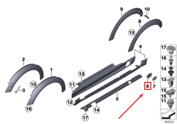 MINI R57 JCW Aero door sill carrier for left inlet 51710414449 NEW - Image 4