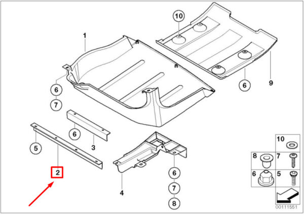 MINI R50 Underbody Trim Lower Center Cover 51711481428 GENUINE - Image 4