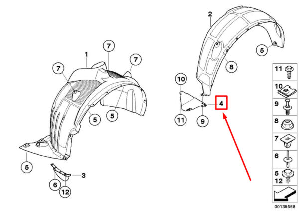 BMW X3 E83 right rear deflector lip 51713401988 3401988 NEW ORIGINAL - Image 4