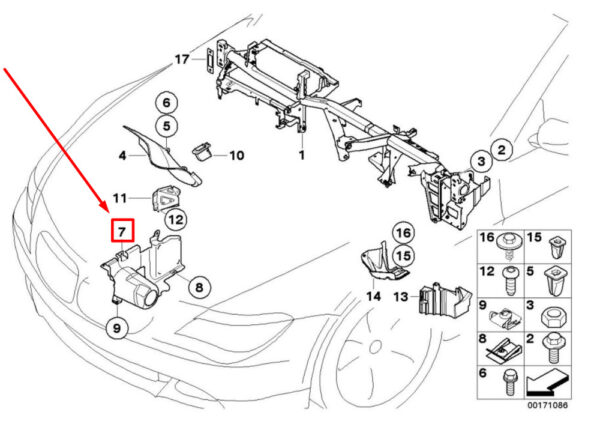 BMW 5 E60 left steering gearbox cover 51717201517 7201517 NEW REAL - Image 4