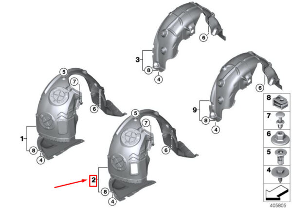 MINI COOPER F56 REAR LEFT INNER FENDER 7319759 51717319759 NEW GENUINE - Image 5