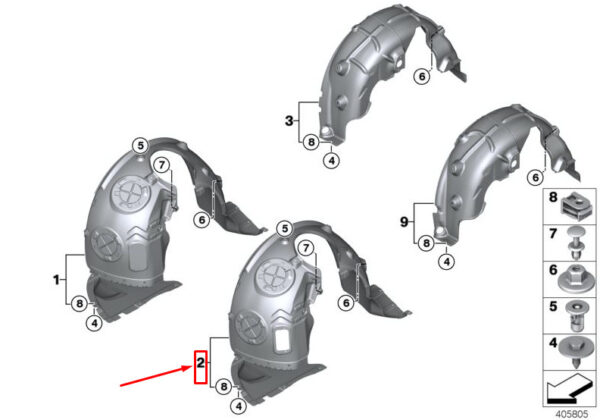 MINI COOPER F56 FRONT RIGHT INNER FENDER TRIM 51717319760 NEW GENUINE - Image 4