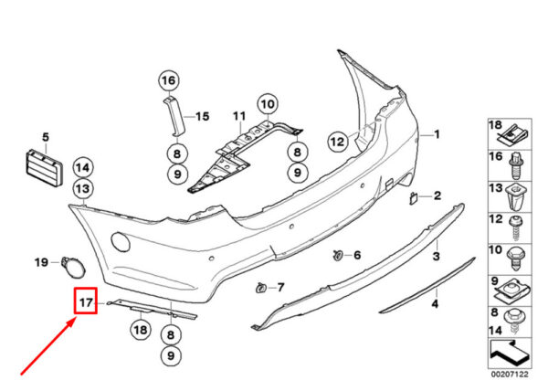 BMW 3 Series E90 rear right insert filling 51718044576 8044576 NEW ORIGINAL - Image 4