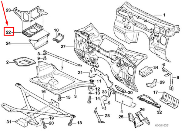 BMW Z3 Coupe E36 battery compartment 51718397109 8397109 NEW ORIGINAL - Image 5