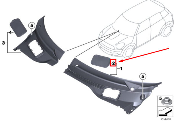 Mini R60 Left Bezel Brake Booster Cover 9802865 51719802865 - Image 4