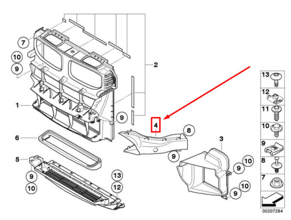 BMW X6 E71, E72 air brake duct front left 51747205943 7205943 NEW ORIGINAL - Image 4