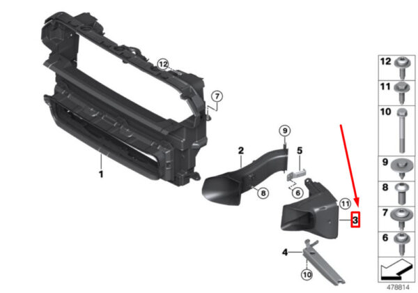 NEW MINI LANDS F60 OUTDOOR HEATER JCW LEFT AIR CHANNEL 51747395507 ORIGINAL - Image 4