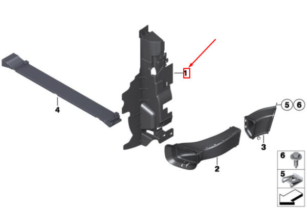 MINI COUNTRYMAN R60 FRONT LEFT AIR DUCT 51749802687 9802687 NEW GENUINE - Image 4
