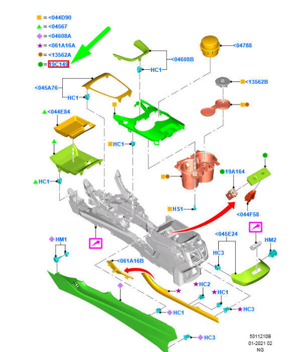NEW FORD MONDEO MK5 MID AUDIO FRAME BT4T-045P40-AD 5177560 GENUINE - Image 3