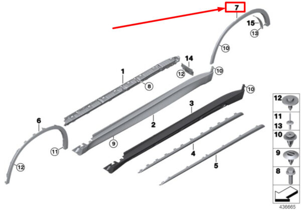 BMW X5 F15, F85 REAR LEFT WING STRIP 7294371 51777294371 NEW ORIGINAL - Image 4