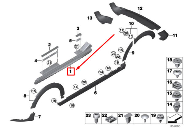 MINI COOPER F55 sill trim right 7398782 51777398782 NEW ORIGINAL - Image 5
