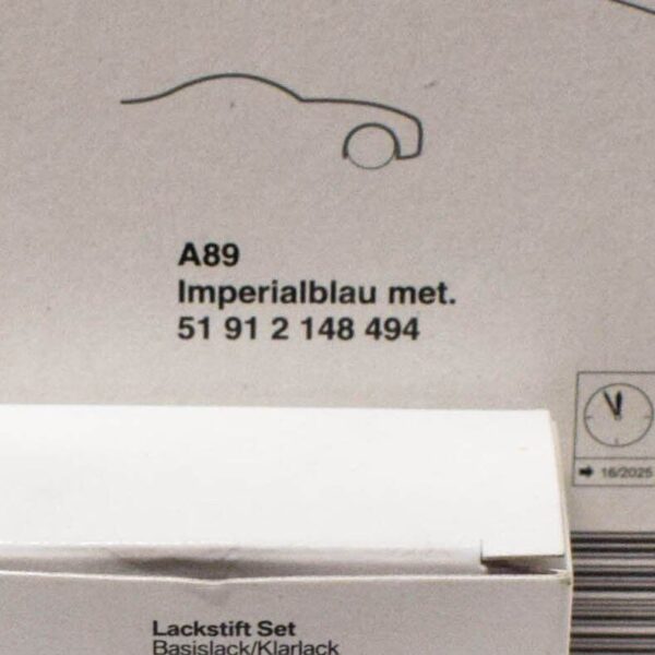 BMW Touch Up Paint Stick Set Code A89 Imperial Blue Metallic 51912148494 NEW