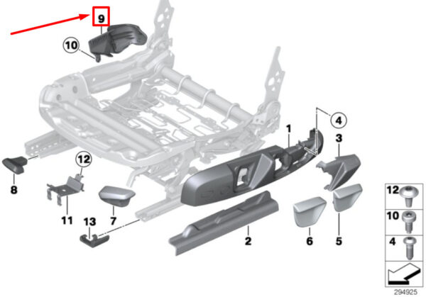 BMW 2 Cabrio F23 Front Left Inner Seat Trim 7293623 52107293623 NEW ORIGINAL - Image 4