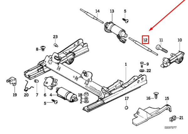 NEW BMW 3 COMPACT E36 FRONT LEFT SEAT DRIVE SHAFT 81547467 52108154767467 - Image 4