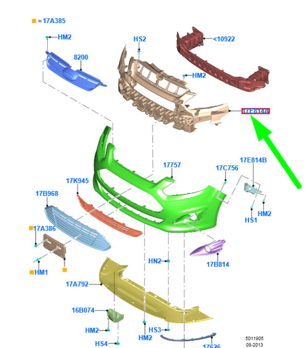 NEW FORD C-MAX ENERGI MK2 FRONT BUMPER REINFORCEMENT BRACKET 5215266 ORIGINAL - Image 3