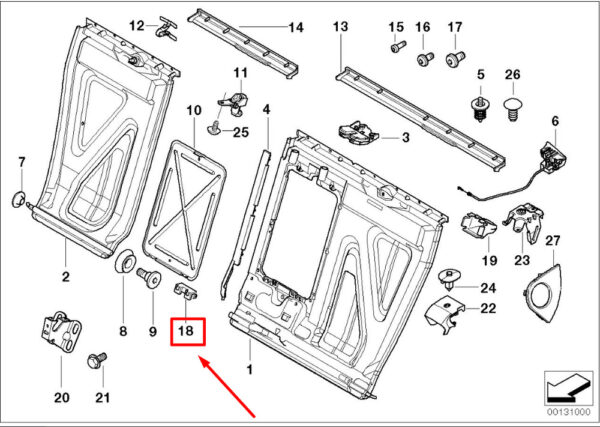 BMW 3 E46 Rear Seat Frame Hinge 52207000334 7000334 NEW ORIGINAL - Image 4