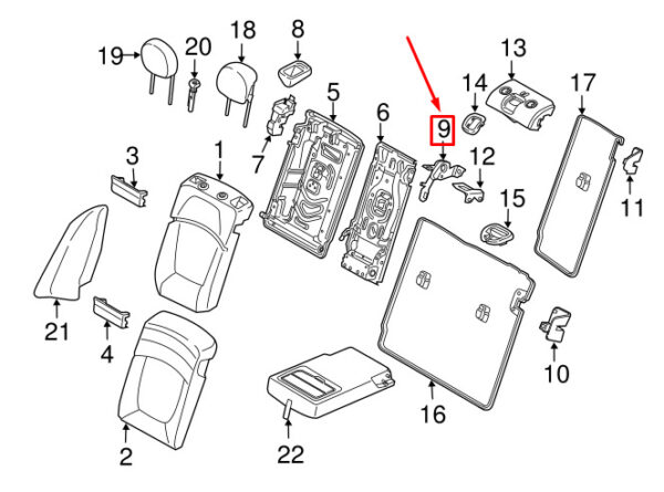 MINI CLUBMAN F54 REAR LEFT SEAT ADJUSTABLE STRIKER 52207382725 GENUINE - Image 4