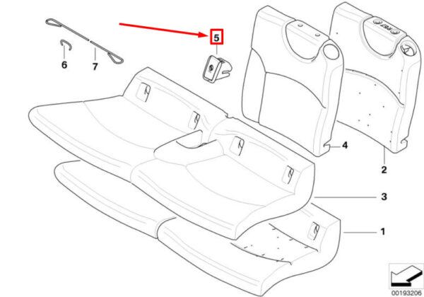 MINI COOPER R56 ISOFIX REAR LEFT SEAT COVER 52209178247 GENUINE - Image 5