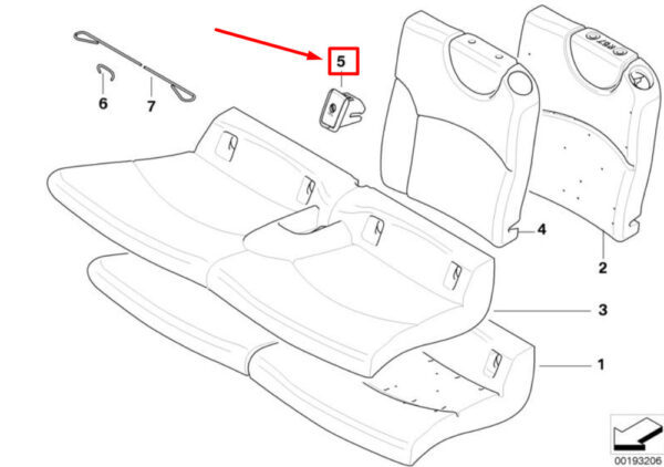 MINI COOPER R56 Rear Seat Right Isofix Cover 52209178248 NEW GENUINE - Image 4