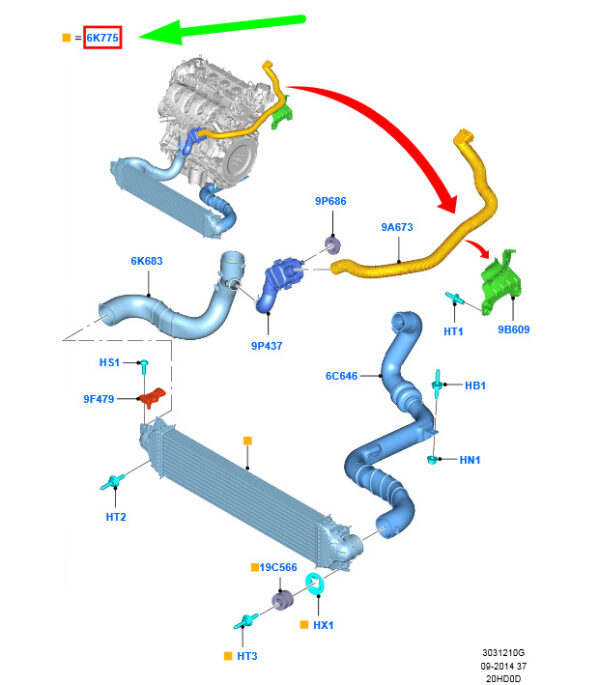 NEW GENUINE OEM 5269435 NEW FORD MONDEO MK5 ENGINE CHARGE AIR COOLER 5269435 FP53-6K775-AA ORIGINAL