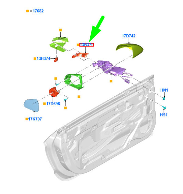 NEW FORD MUSTANG MK6 FRONT RIGHT DOOR MIRROR TURN SIGNAL 5283554 ORIGINAL - Image 3