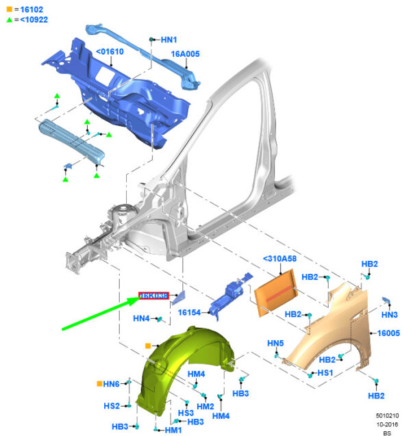 NEW FORD KUGA MK2 C520 FRONT RIGHT SIDE PANEL BRACKET 5291944 ORIGINAL - Image 3