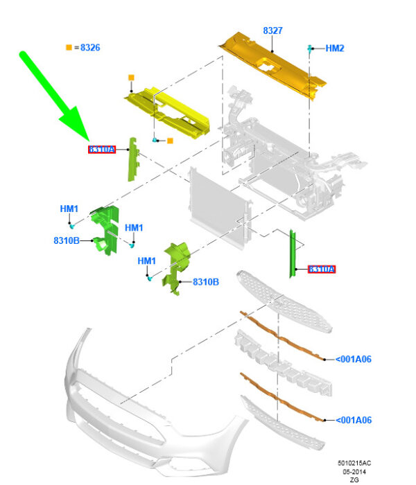 NEW GENUINE OEM 5292334 NEW FORD MUSTANG MK6 RADIATOR RIGHT AIR DEFLECTOR FR3B-8102-AC 5292334 ORIGINAL