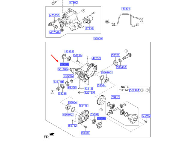 Hyundai Kona MK1 rear axle differential protection 5309439200, original - Image 4