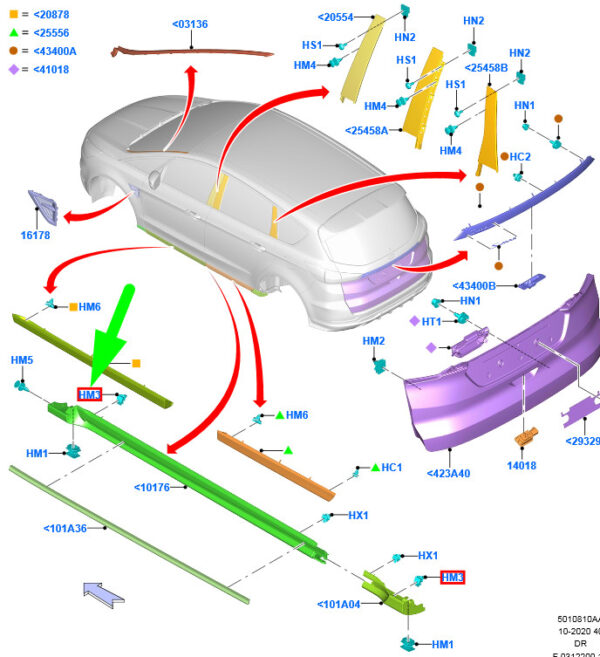 FORD S-MAX MK2 SIDE SILL MOULDING PIN RIVET 5347443 W790341-S900 NEW GENUINE - Image 5