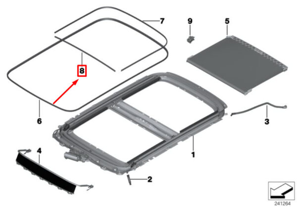 NEW MINI CLUBMAN R55 PANORAMIC ROOF FRONT GLASS COVER SEAL 54102755851 - Image 4