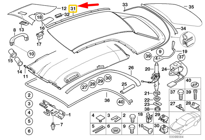 NEW BMW 3 COVERTIBLE E46 RIGHT ROOF MOLDING PRIME-COATED 54218228950 ORIGINAL 1 54218228950