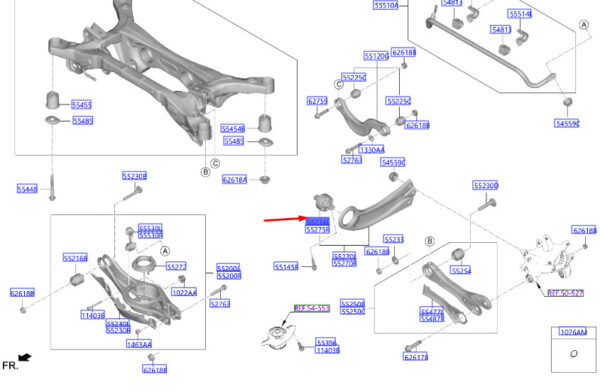 55274S8000 Hyundai Tucson NX4 MK4 Rear Longitudinal Handlebar Left Female 55274S8000 NEW ORIGINAL