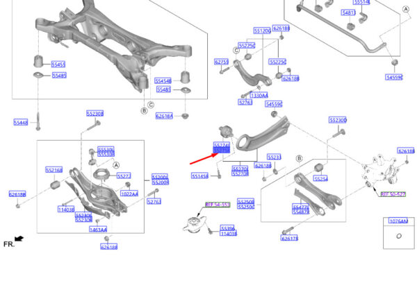 55275S8000 Hyundai Tucson NX4 MK4 Rear Longitudinal Handlebar Right Female 55275S8000 NEW