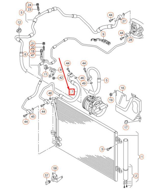 NEW VOLKSWAGEN PASSAT B8 A/C REFRIGERANT HOSE 561820721A ORIGINAL - Image 4