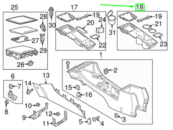 NEW VOLKSWAGEN PASSAT B8 3G CONSOLE TRIM PANEL 561864263QJIW ORIGINAL - Image 4