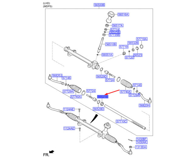 565213Q000 Hyundai Santa FE MK3 DM Power Steering Transmission Female 565213Q000 NEW ORIGINAL