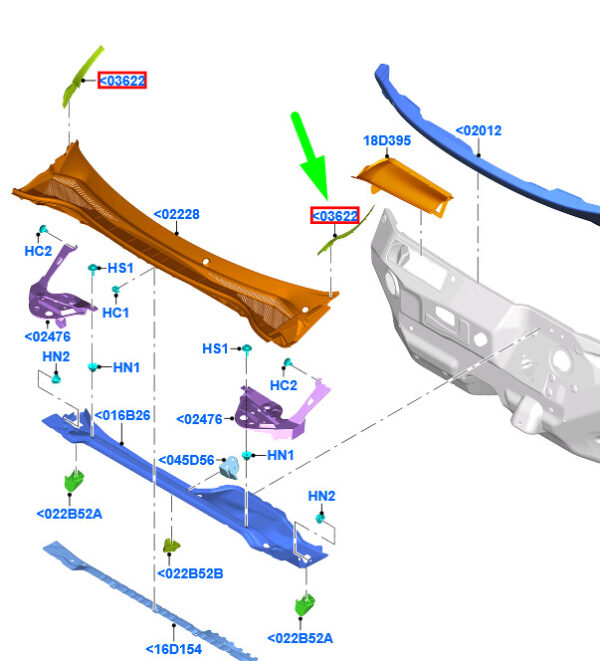 NEW FORD KUGA MK3 CX482 COWL PANEL LEFT EXTENSION TRIM 5710190 ORIGINAL - Image 3