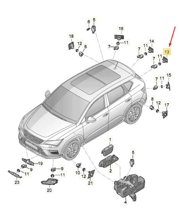 SEAT Ateca KH7 mount for PDC sensor rear bumper 575919486A NEW - Image 3