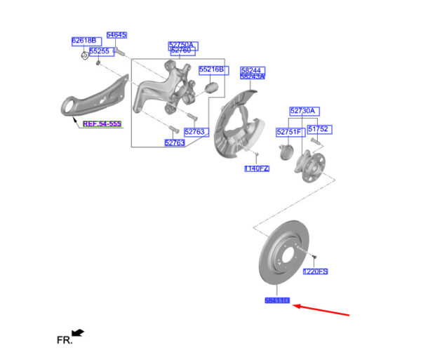 Hyundai Kona Electric MK1 rear brake disc 58411D4650 NEW ORIGINAL - Image 5