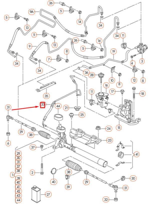 NEW VOLKSWAGEN JETTA A6 MK6 FRONT POWER STEERING RETURN HOSE 5C0422891L ORIGINAL - Image 4
