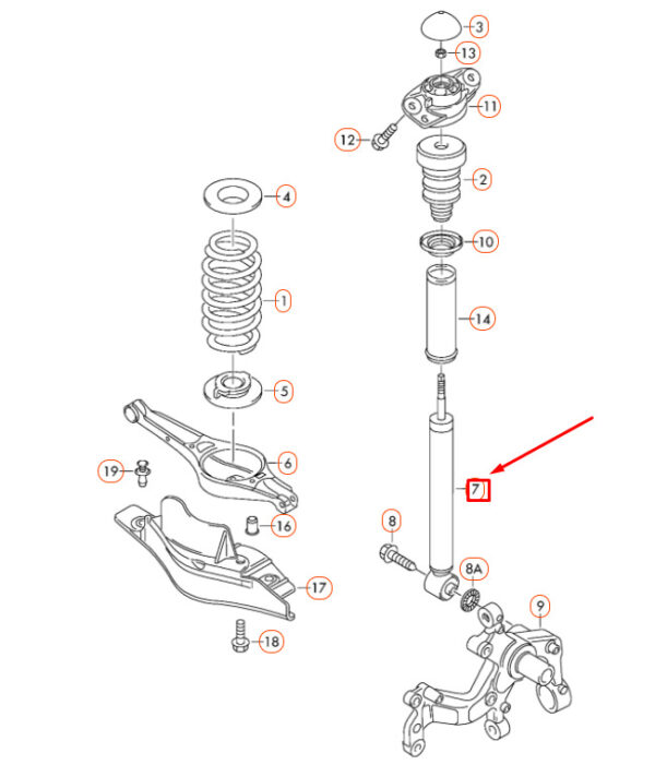 NEW VOLKSWAGEN BEETLE A5 REAR SHOCK ABSORBER 5C0513029AB ORIGINAL - Image 4