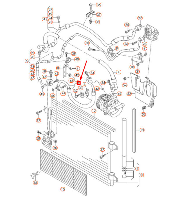 NEW VOLKSWAGEN BEETLE A5 A/C REFRIGERANT LINE 5C0820721C ORIGINAL - Image 4