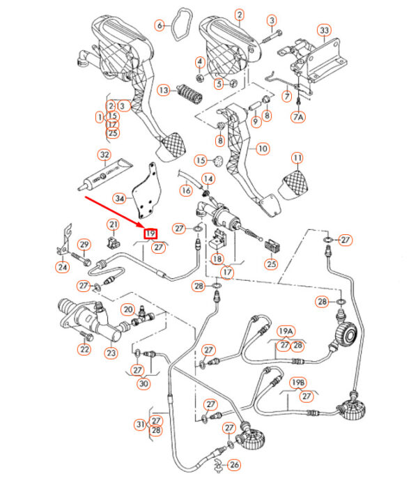 NEW VOLKSWAGEN BEETLE A5 CLUTCH PIPE ASSEMBLY LHD 5C1721465B ORIGINAL - Image 4