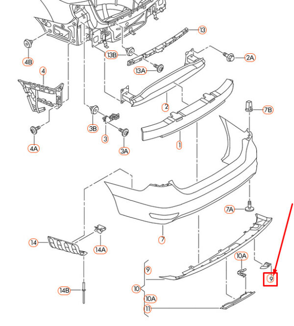 New Volkswagen JETTA Mk6 Rear Tow Hook Cover Cap 5C6807441B9B9 - Image 4