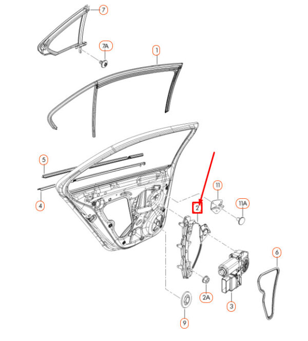 NEW VOLKSWAGEN JETTA A6 REAR LEFT DOOR WINDOW REGULATOR 5C6839461D - Image 5