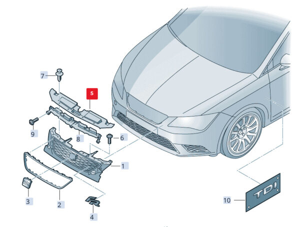 SEAT Leon 5F1 front bumper cover