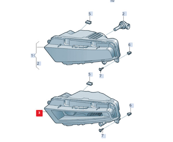 New SEAT LEON 5F FRONT LEFT LED Fog Light 5F0941701C Genuine - Image 3