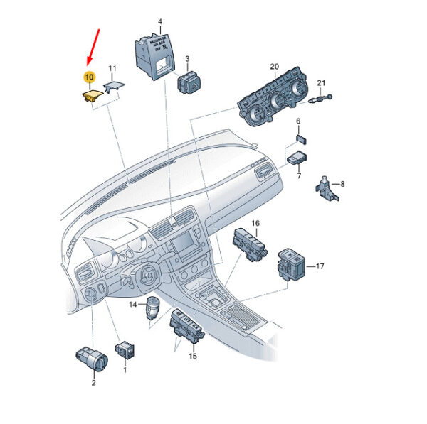 NEW VOLKSWAGEN GOLF MK7 SUN SENSOR 5G0907451C ORIGINAL - Image 3
