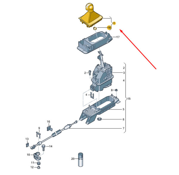 VW GOLF MK7 GEAR SHIFTING KNOB LHD 5G1713203QXFE NEW GENUINE - Image 5