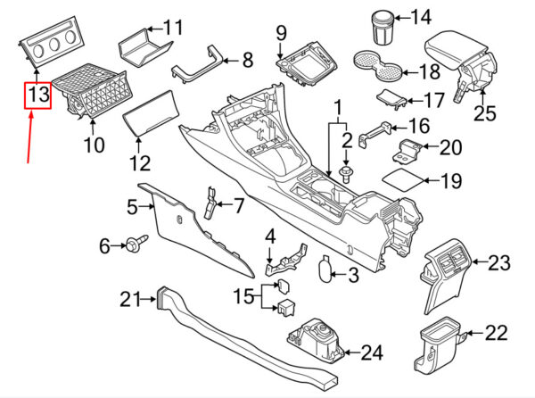 VW GOLF VII 5G MK7 center console A/C control head panel 5GM863041TAI ORIGINAL - Image 3